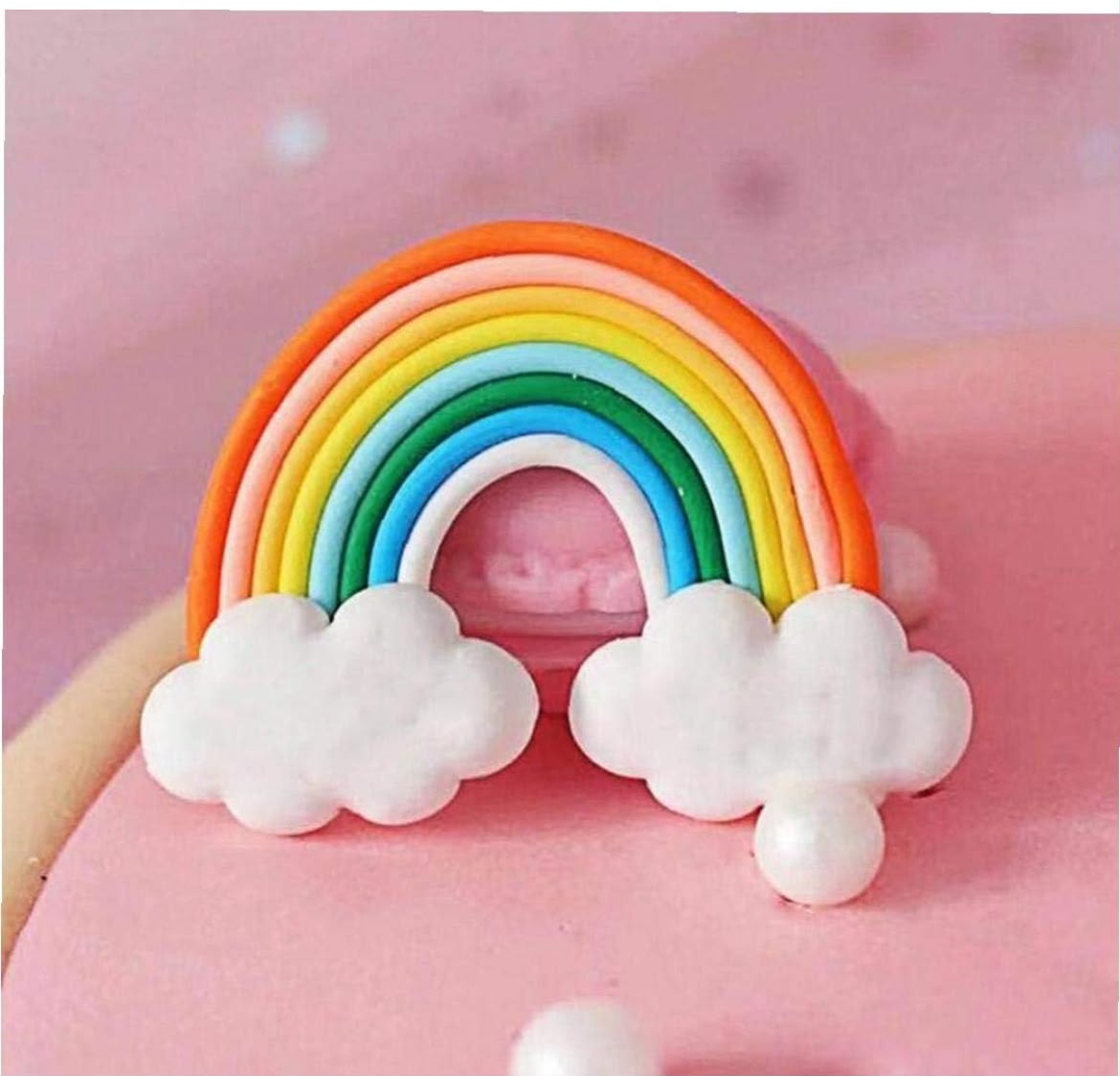Rainbow and Cloud Cutter Set - Seven Nested Arcs with Cloud Cutters for Layered Fondant Rainbows, Cookies and Cake Toppers