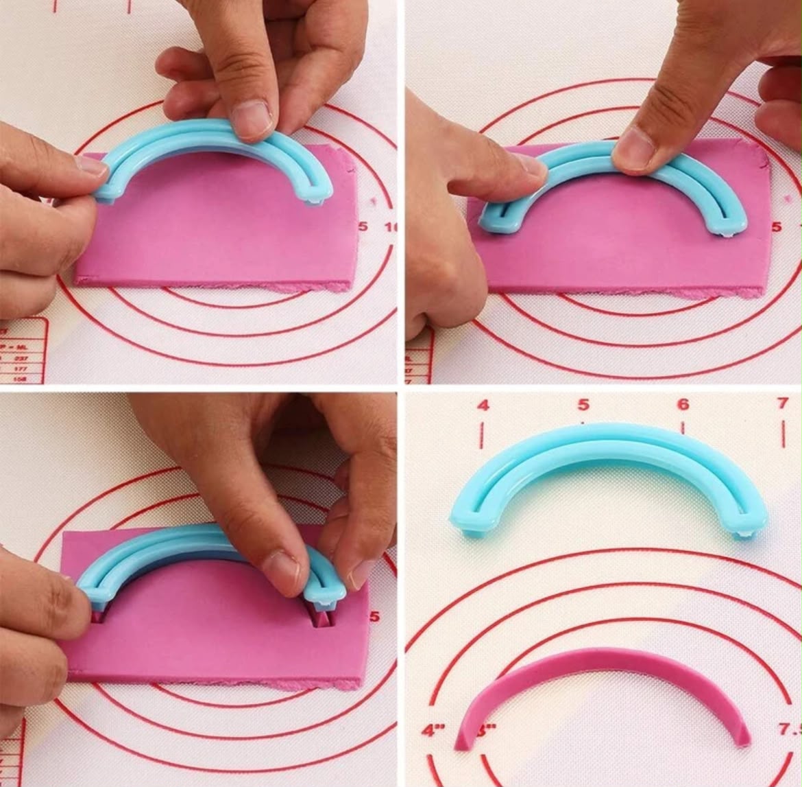Rainbow and Cloud Cutter Set - Seven Nested Arcs with Cloud Cutters for Layered Fondant Rainbows, Cookies and Cake Toppers