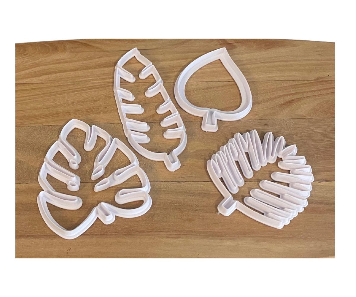 Tropical Leaf Cutter Set - Monstera, Palm & Banana Leaf (Set of 4)
