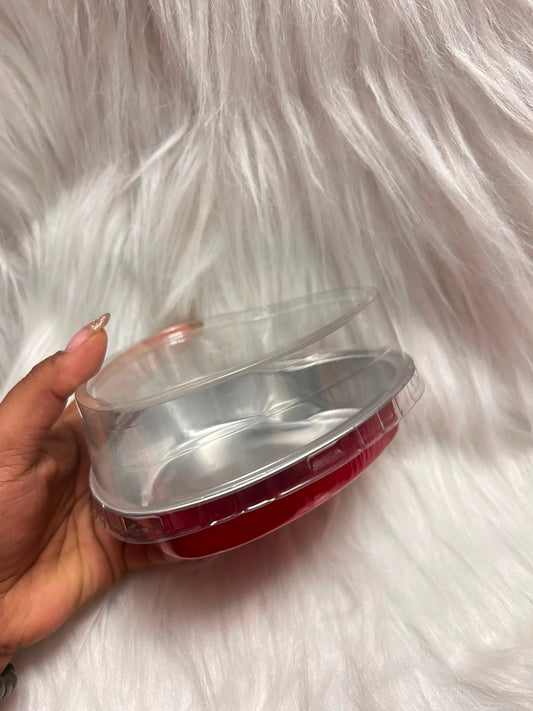 Heart Shape Bake and Serve Foil Container with Clear Lid - 5 x 5 x 2 inch, 250 ml, for Lava Cakes, Brownies and Desserts