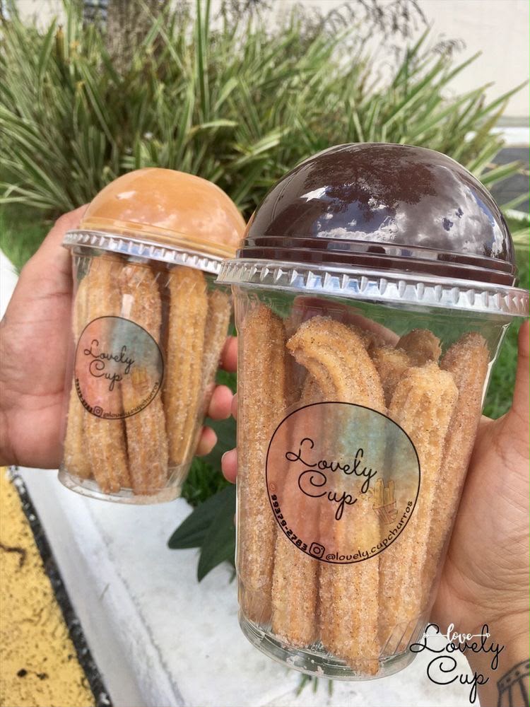 Cookie and Churro Dip Cup 350 ml with Dip Dome and Lid - Clear Snack Cup for Dessert Dips, Fries and Takeaway