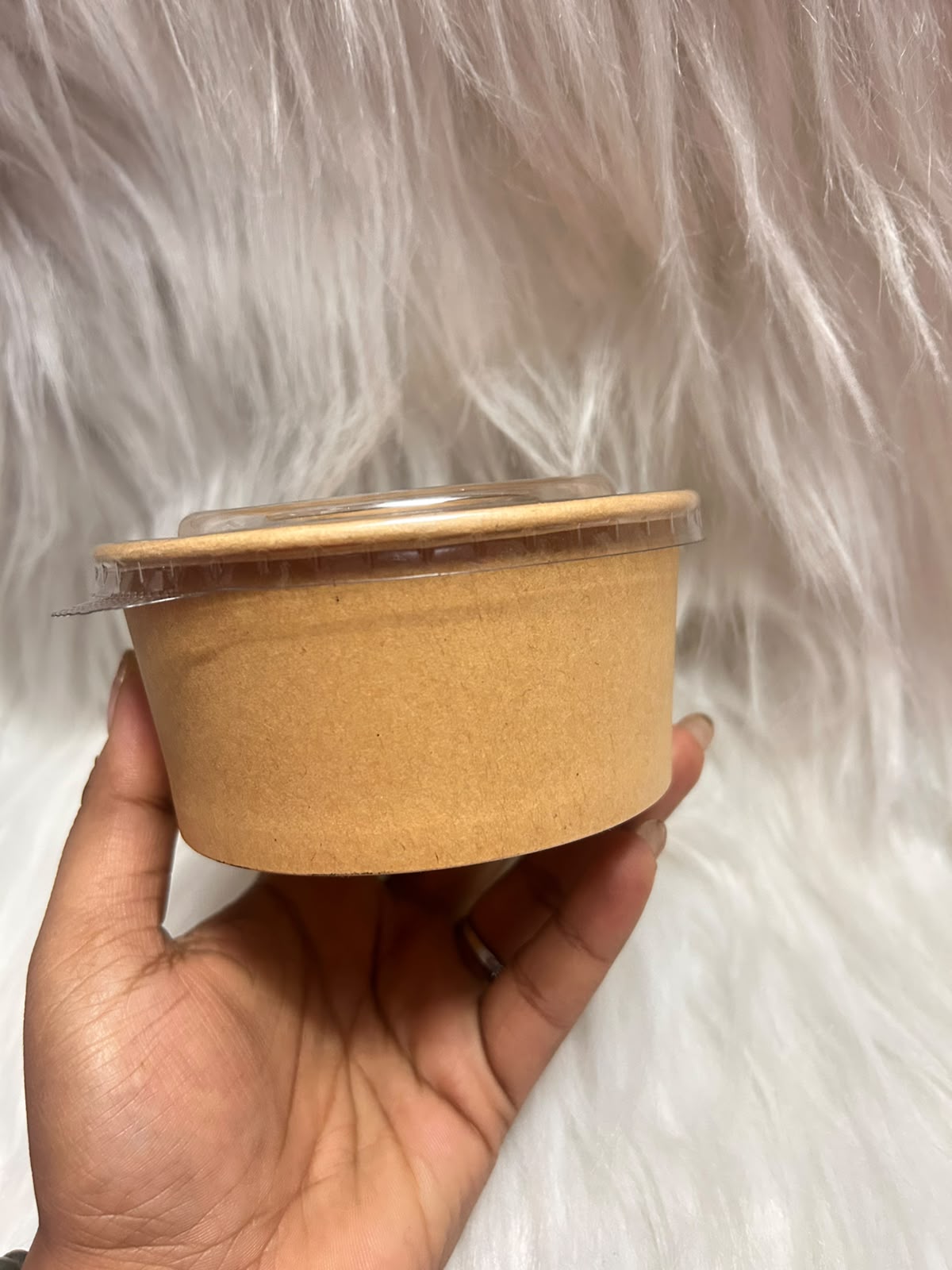 Bake and Serve Kraft Tub with Clear Airtight Lid - 350 ml Oven Safe Round Container for Bakes, Desserts and Takeaway, Pack of 10