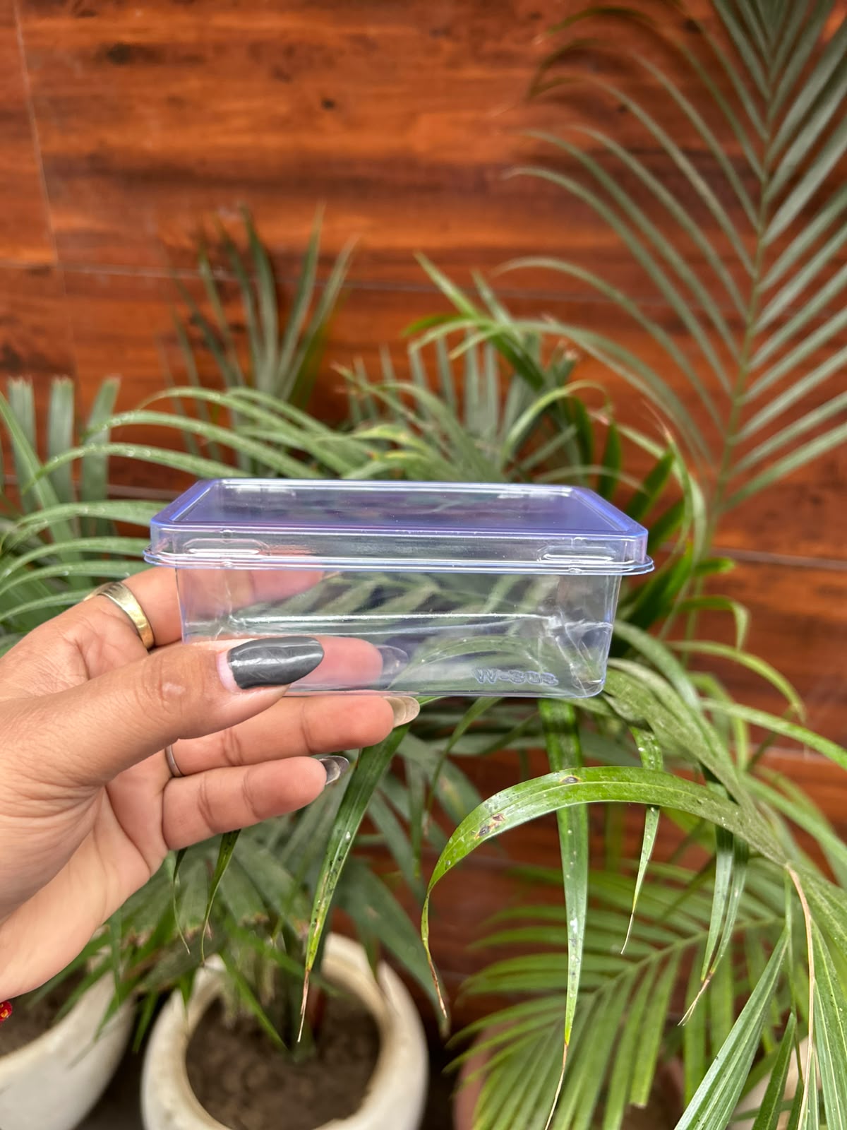 Transparent PVC Rectangle Dessert Tub with Lid - 250 to 300 ml