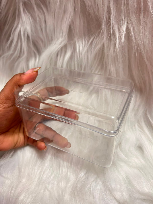 Big Acrylic Rectangle Tub Clear with Lid - 5 x 3.5 x 3 Inch