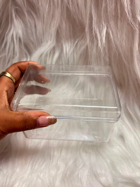 Big Acrylic Rectangle Tub Clear with Lid - 5 x 3.5 x 3 Inch