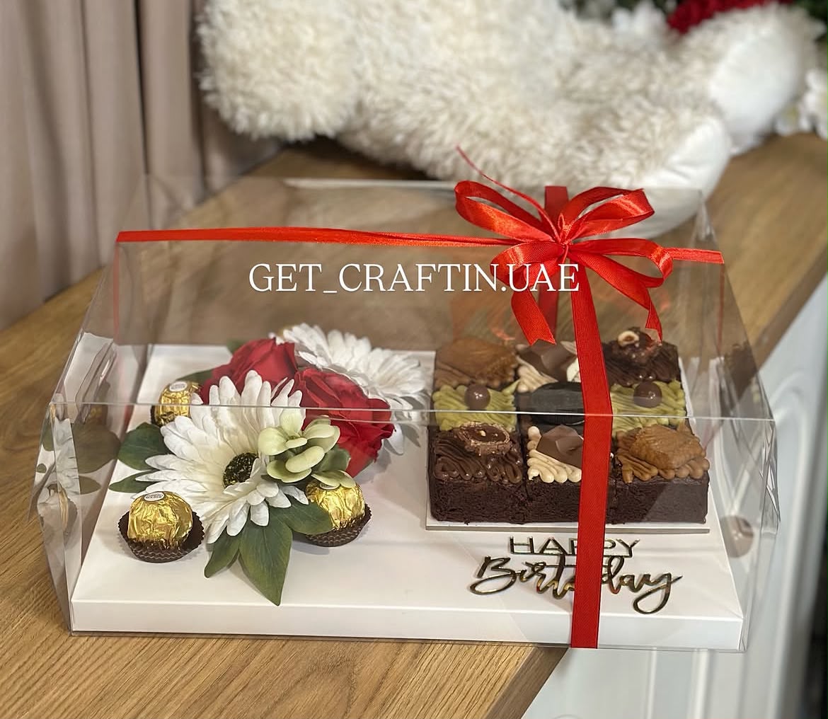 Imported Clear Hamper Box with White Base - 13.5 x 10 x 4 Inch
