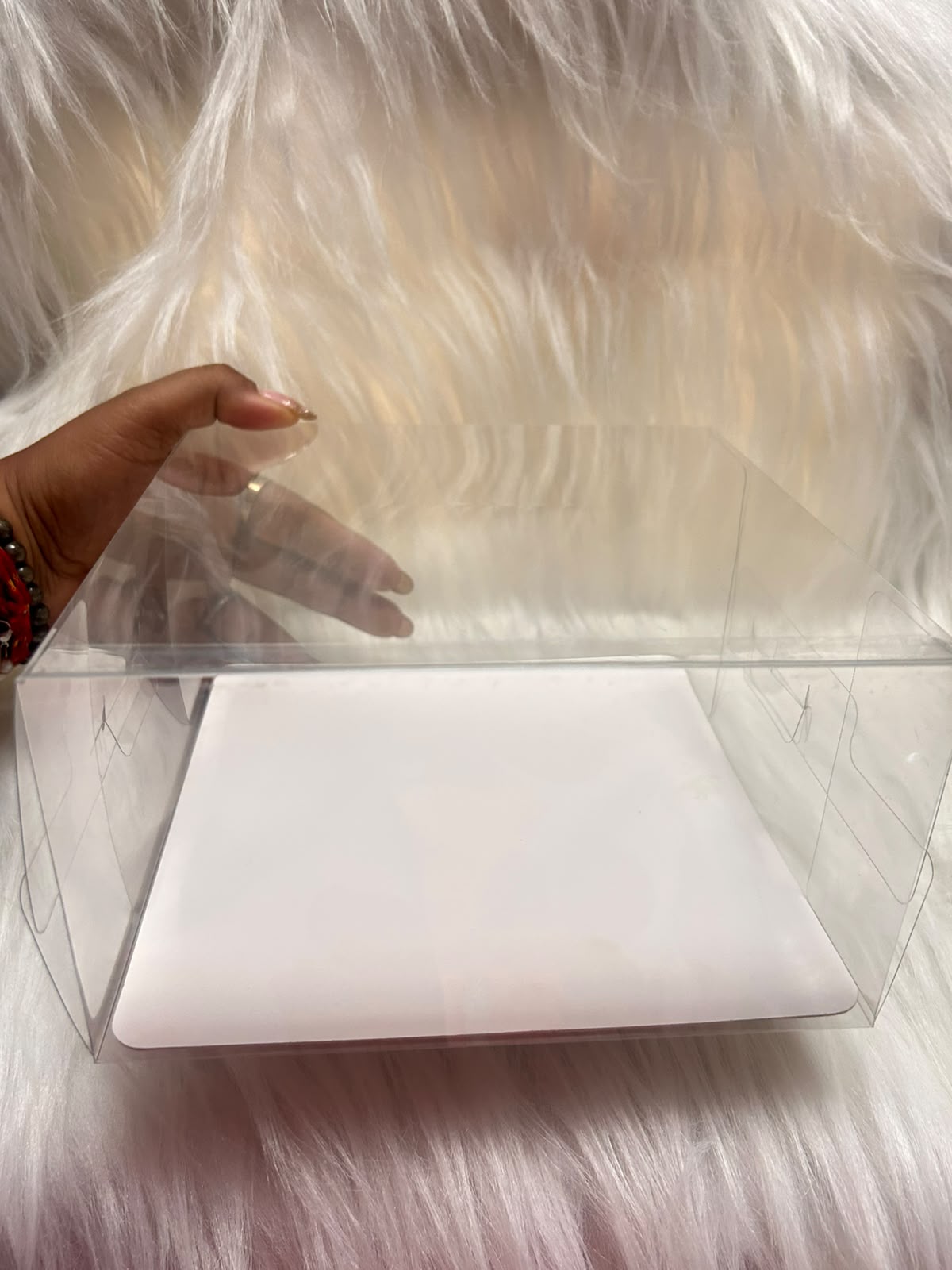 Transparent Hamper Box with White Base