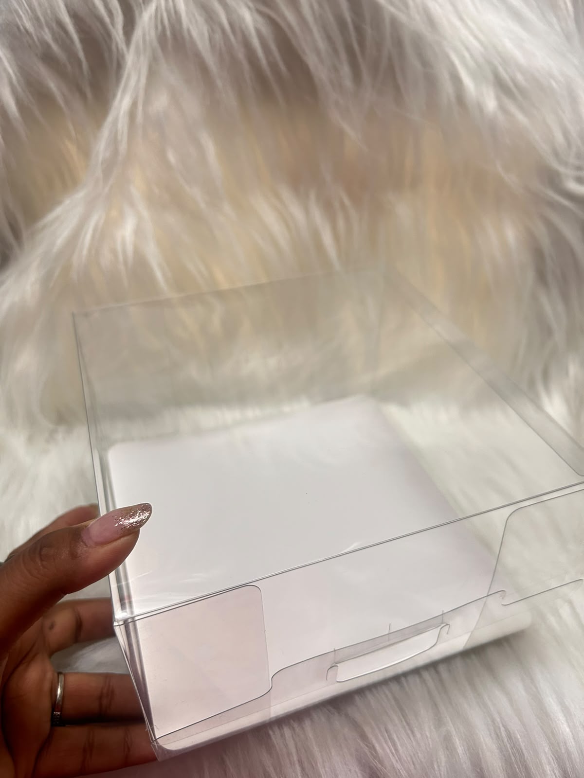 Transparent Hamper Box with White Base