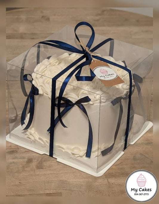 Imported Transparent Tall Cake Box with Drum Base