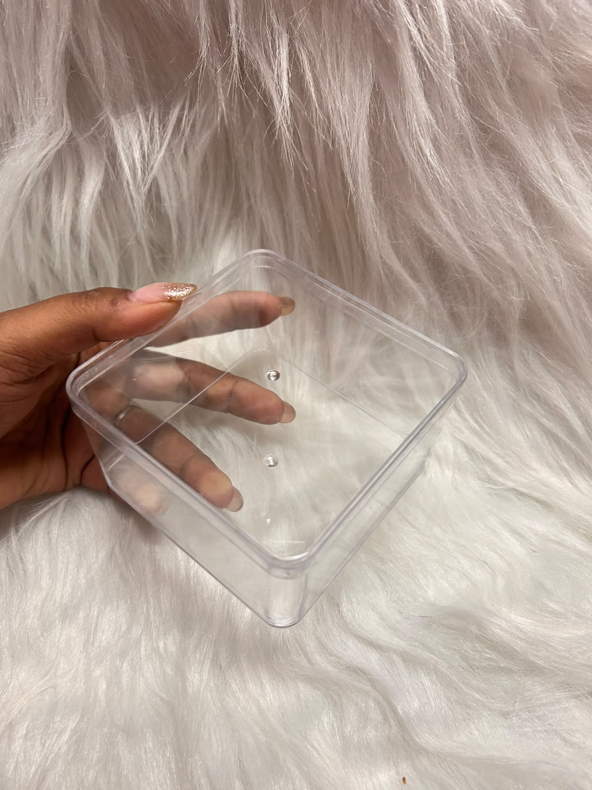 Clear Acrylic Square Dessert Tub with Lid - 400 ml, 4 Inch