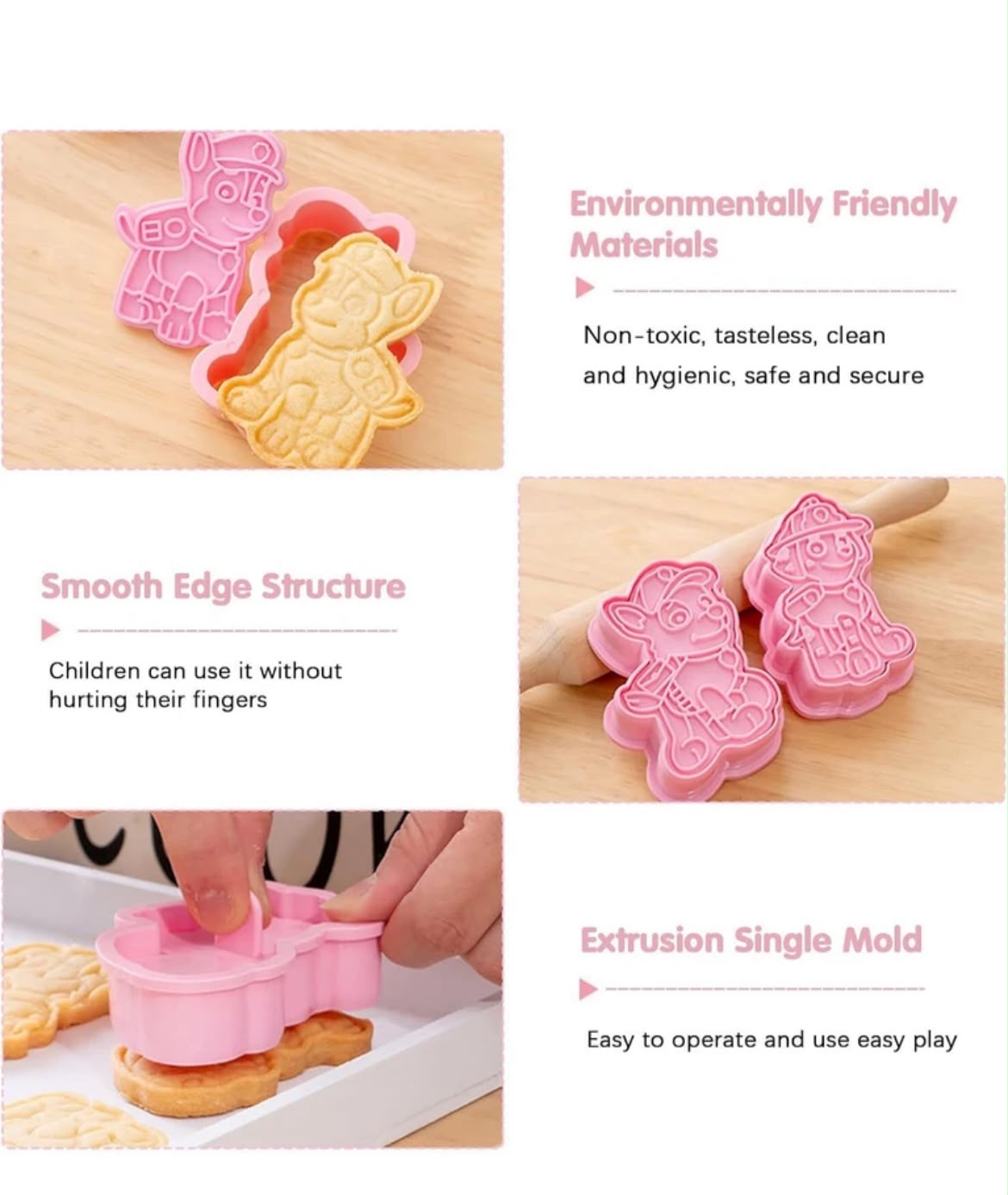 Paw Patrol Theme Cookie or Fondant Cutter & Embosser Set | 6 Piece