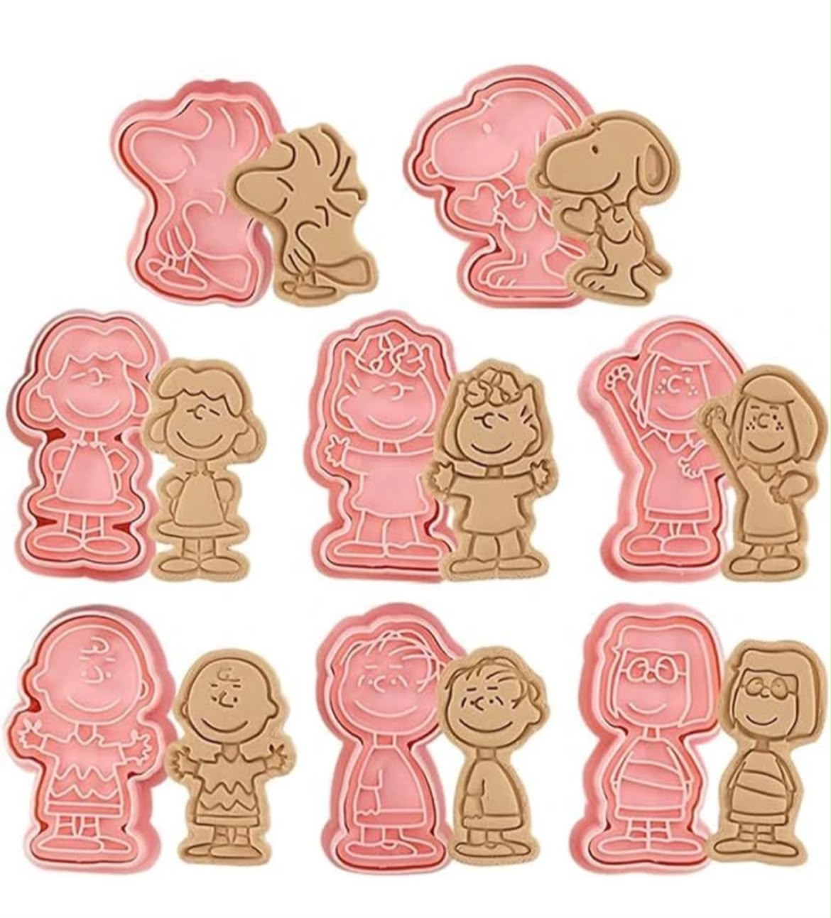 8 Pcs Snoopy & Peanuts Gang 3D Cookie Cutter and Embosser Stamp Set