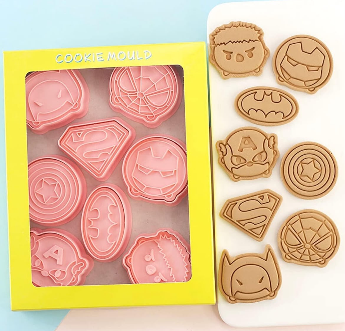 8 Pcs Marvel Super Hero Plastic Biscuit Cutter 3D Cookie Cutter