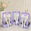 Imported Hamper Box with Floral Bow - 7x7x5 Inch, 4 Cavity, PVC Window