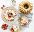 Nordic Ware Elegant Party Bundt Pan - Cast Aluminium 10 Cup Cake Mould, Gold