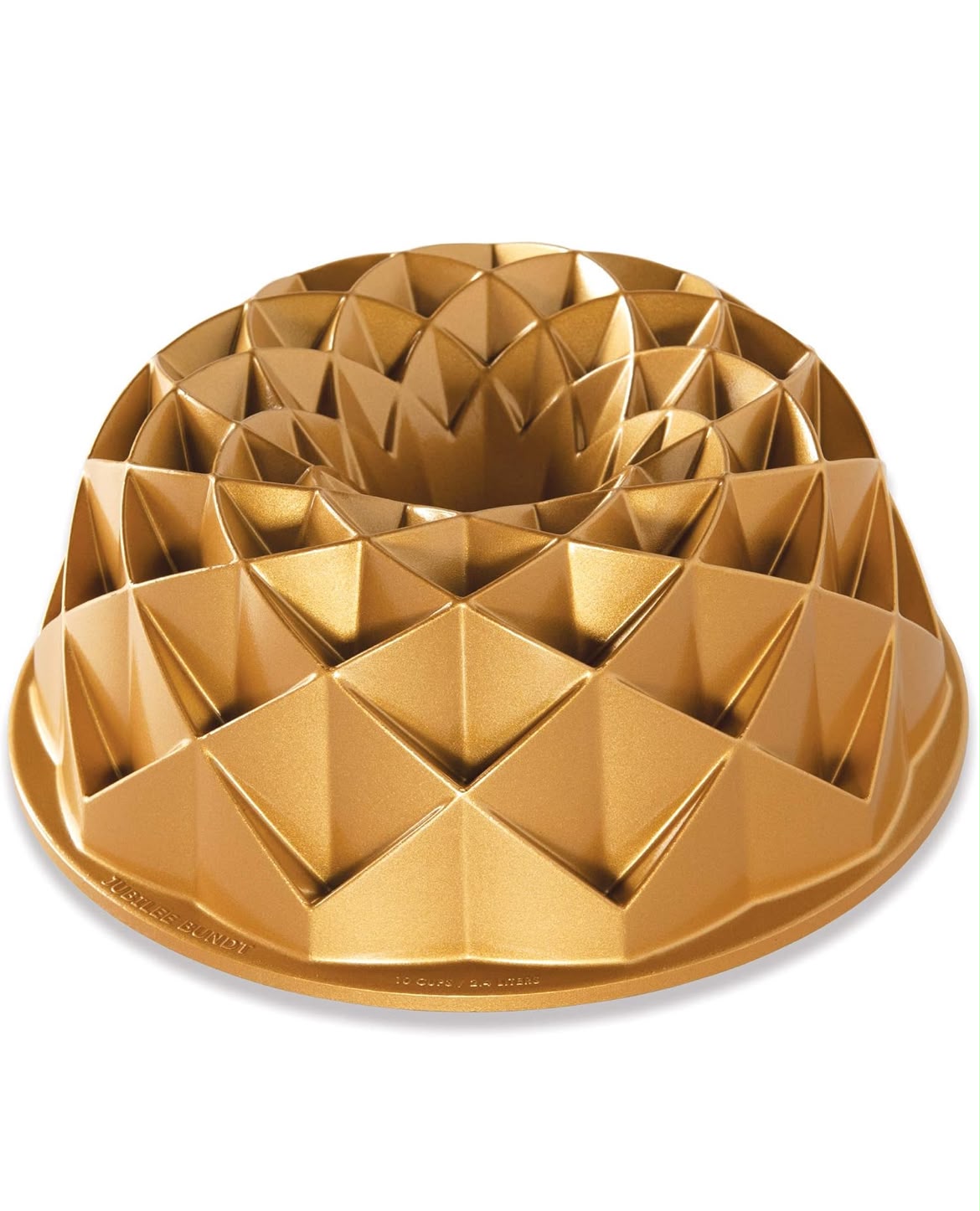Nordic Ware Jubilee Bundt Pan - Cast Aluminium 10 Cup Cake Mould, Gold
