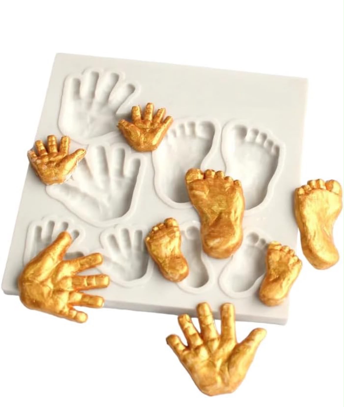 Baby Hand and Foot Print Silicone Mould - 8 Cavity Fondant & Chocolate Mould