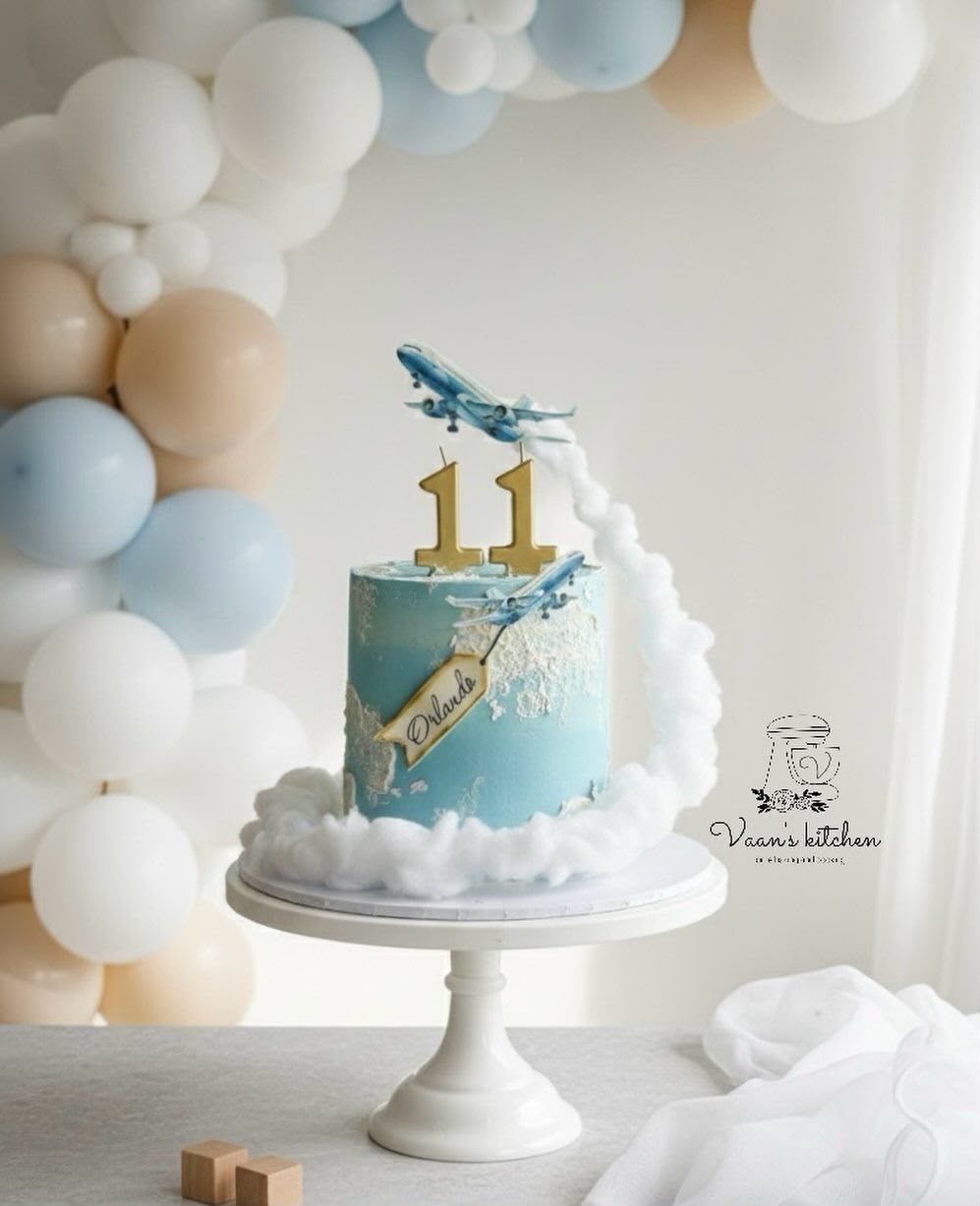 Aeroplane Cake Topper Set of 4 - Airplane Miniatures for Travel & Aviation Theme Cakes