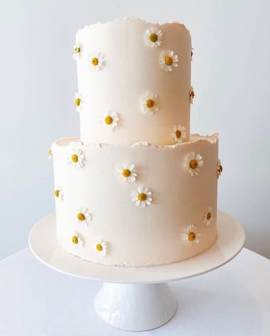 Tiny Double Layer Daisy Flowers - 1 Inch White, 25 Flowers per Bunch