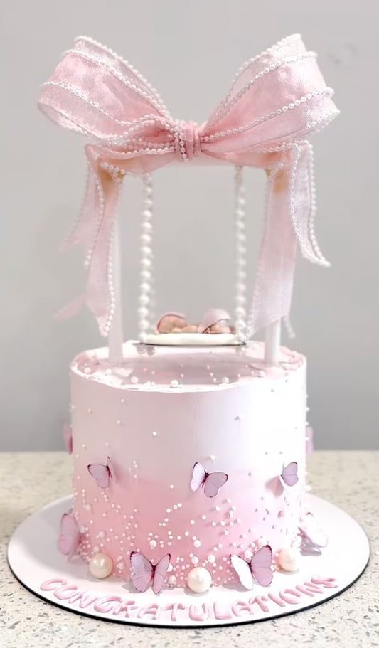 LED Ribbon Tiara Cake Topper - Fairy Light Organza Ribbon, White