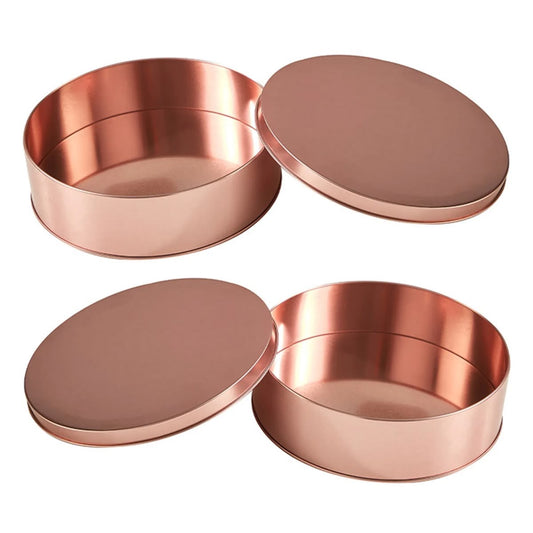 Rose Gold Round Cake Tin with Lid - Metal Baking & Gifting Tin