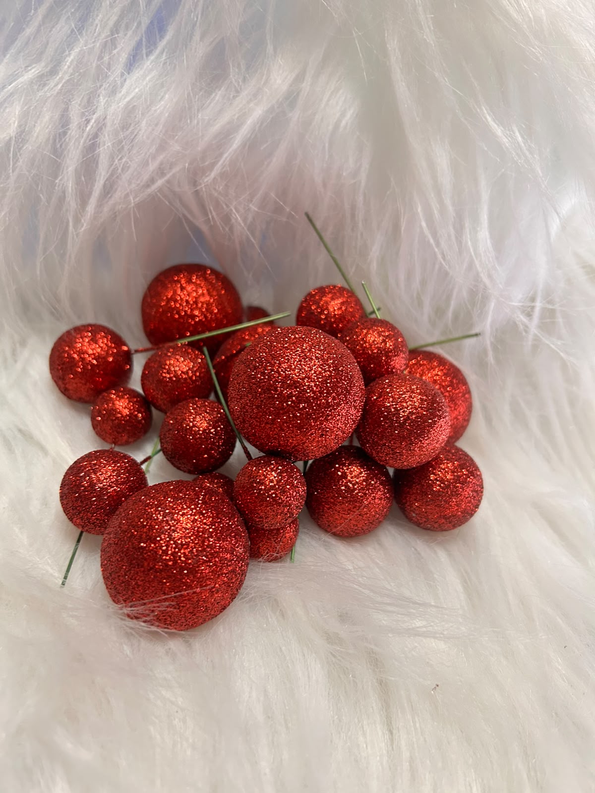 Shimmer Faux Balls - Mixed Size Glitter Cake Balls, 4 Sizes per Pack