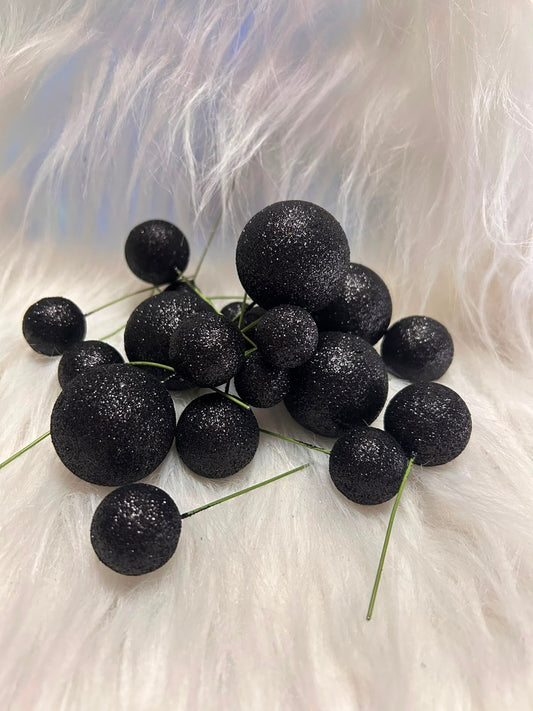 Shimmer Faux Balls - Mixed Size Glitter Cake Balls, 4 Sizes per Pack