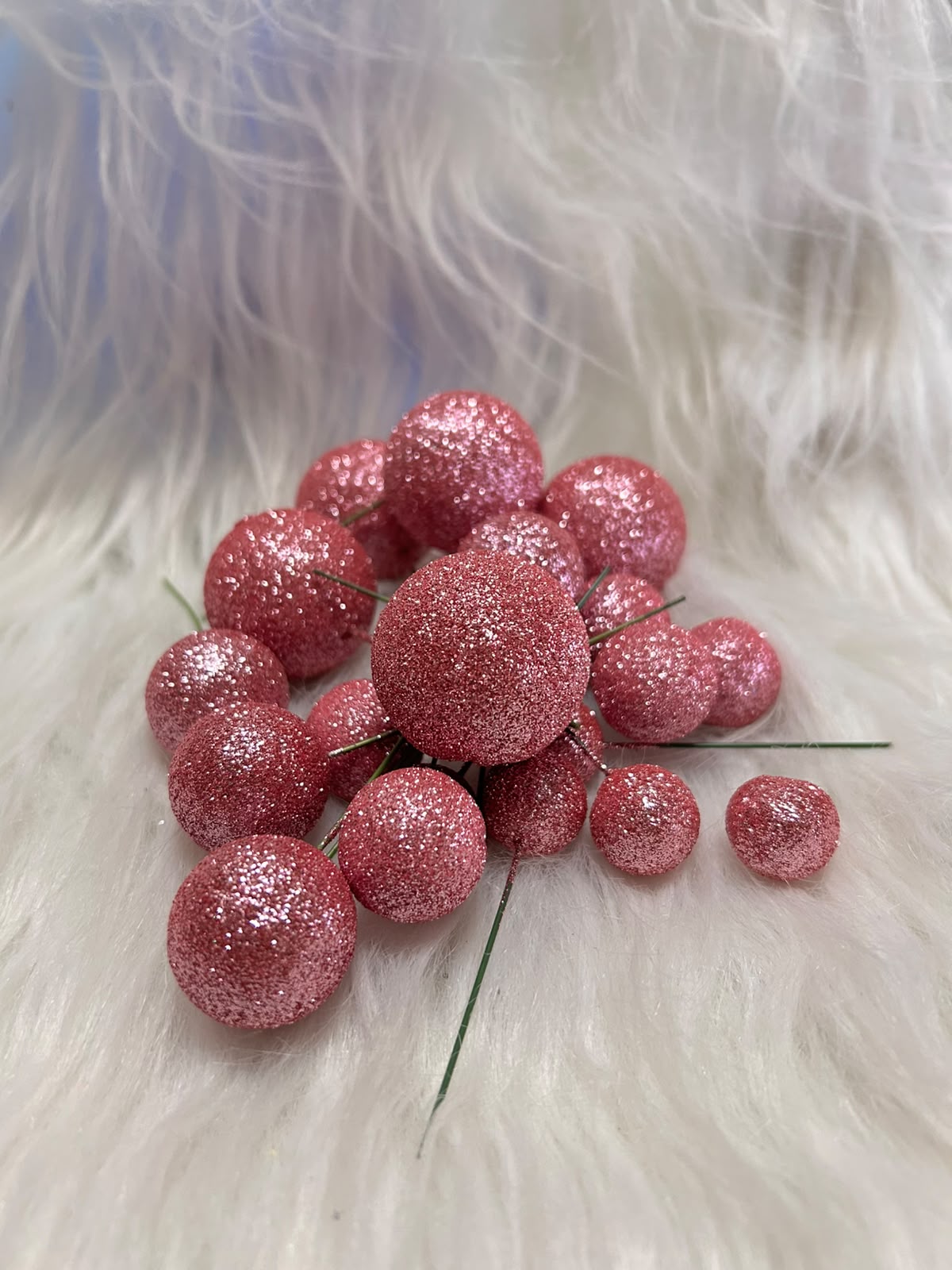 Shimmer Faux Balls - Mixed Size Glitter Cake Balls, 4 Sizes per Pack