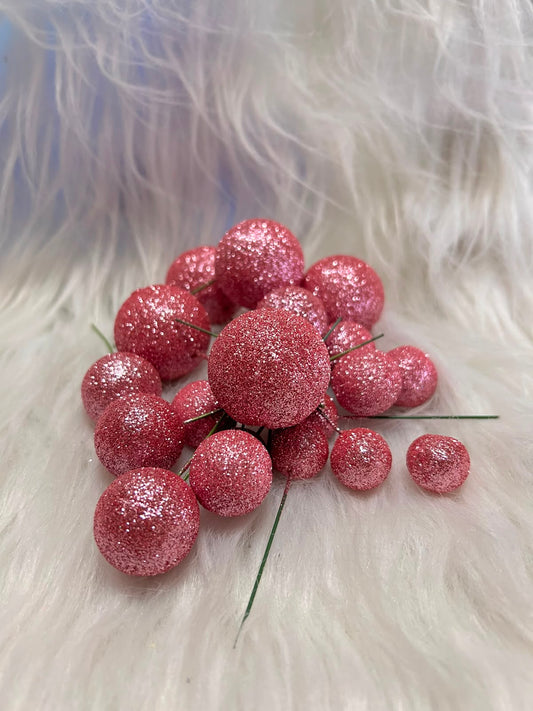 Shimmer Faux Balls - Mixed Size Glitter Cake Balls, 4 Sizes per Pack