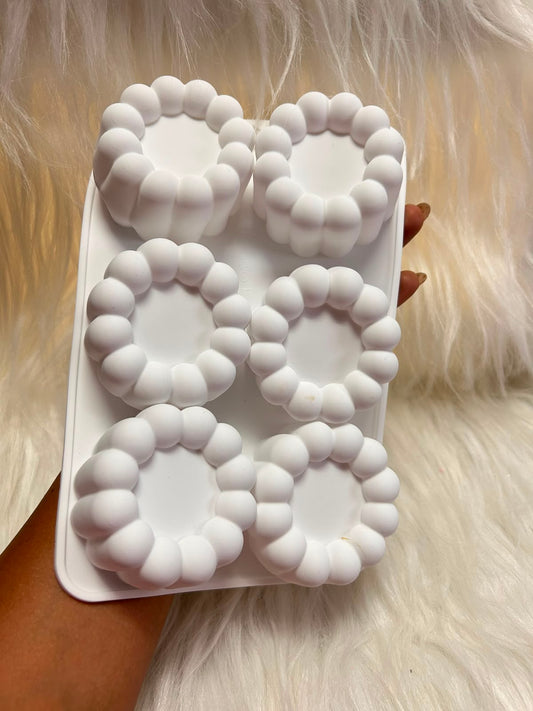 6 Cavity Bubble Round Silicone Mousse Cake Mould - 2.65 Inch Mini Dessert Mould