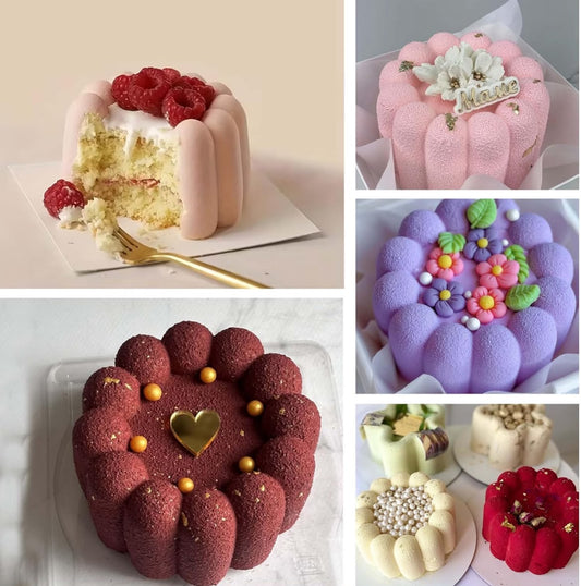 6 Cavity Bubble Round Silicone Mousse Cake Mould - 2.65 Inch Mini Dessert Mould