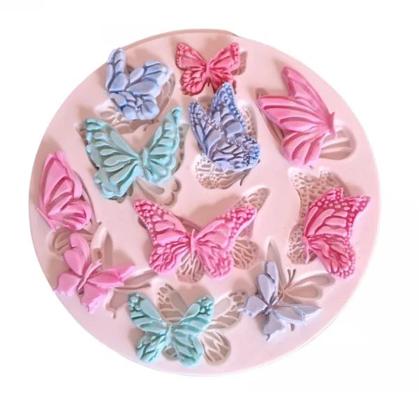 Butterfly Silicone Mould - 11 Cavity Fondant Mould with Realistic Wing Vein Detail