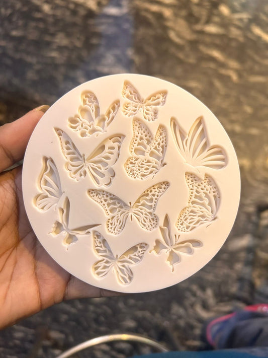 Butterfly Silicone Mould - 11 Cavity Fondant Mould with Realistic Wing Vein Detail