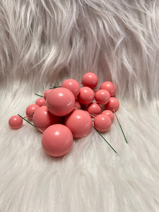Faux Balls Topper for Cake Decoration - Pack of 20 in 4 Sizes