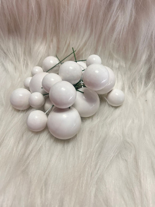 Faux Balls Topper for Cake Decoration - Pack of 20 in 4 Sizes