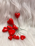 Heart Faux Ball Cake Topper - Wired Heart Toppers in Mixed Sizes