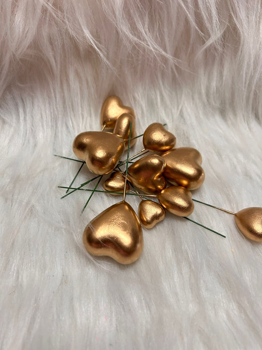 Heart Faux Ball Cake Topper - Wired Heart Toppers in Mixed Sizes