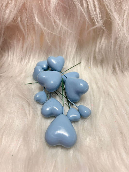 Heart Faux Ball Cake Topper - Wired Heart Toppers in Mixed Sizes