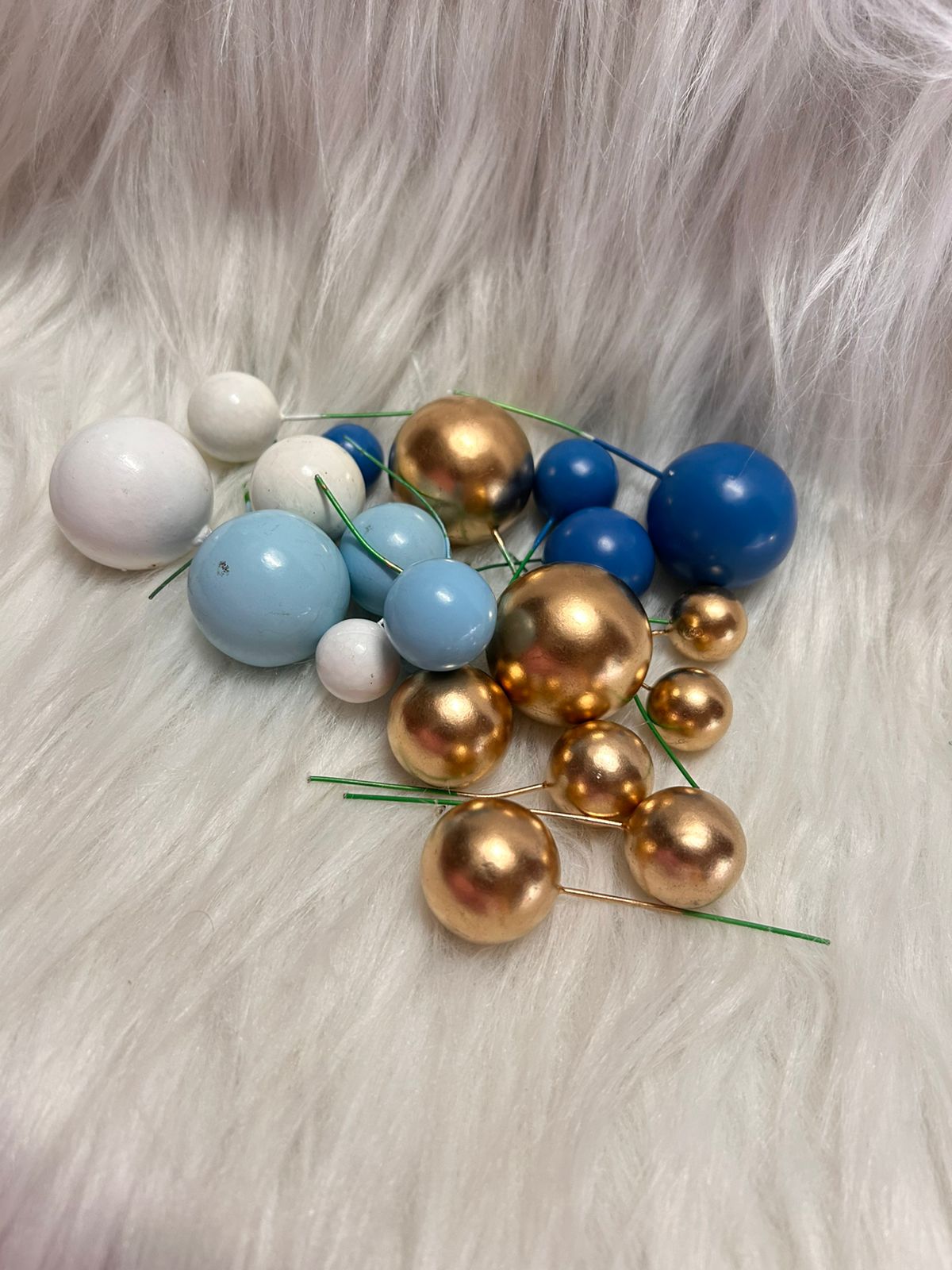 Faux Ball Cake Topper Combo Pack - Coordinated Multi-Shade Mix in Assorted Sizes