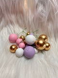 Faux Ball Cake Topper Combo Pack - Coordinated Multi-Shade Mix in Assorted Sizes