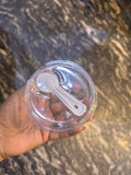 PVC Round Dessert Cup with Spoon and Lid - 150 ml Transparent Dessert Container