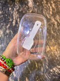 PVC Rectangular Dessert Container with Spoon and Lid - 250 ml Transparent Box