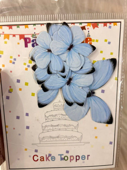 Paper Butterflies for Cake, Hamper and Party Decoration - Sky & Blue Family