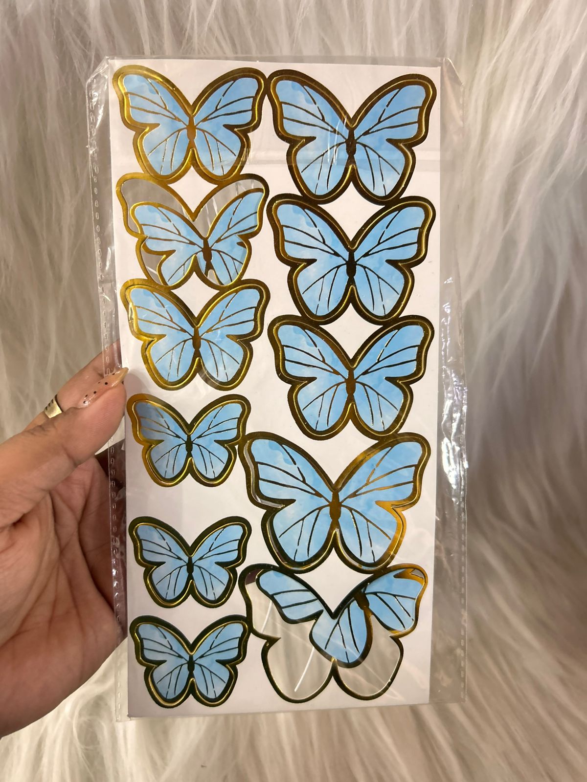Paper Butterflies for Cake, Hamper and Party Decoration - Sky & Blue Family