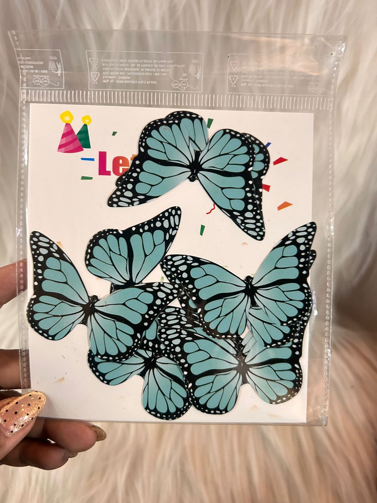 Paper Butterflies for Cake, Hamper and Party Decoration - Sky & Blue Family