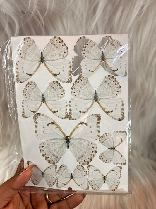 Paper Butterflies for Cake, Hamper and Party Decoration - Ivory & Pastel Family