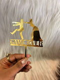 Game Over Wedding Cake Topper - Gold Acrylic