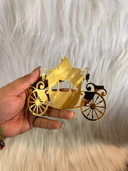 Royal Carriage Cake Topper - Gold Acrylic