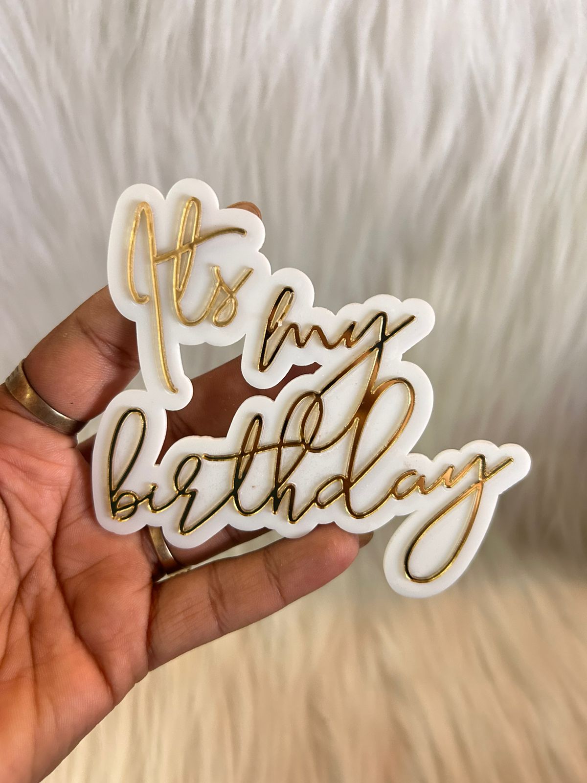 It's My Birthday Cake Topper - Dual Tone Acrylic