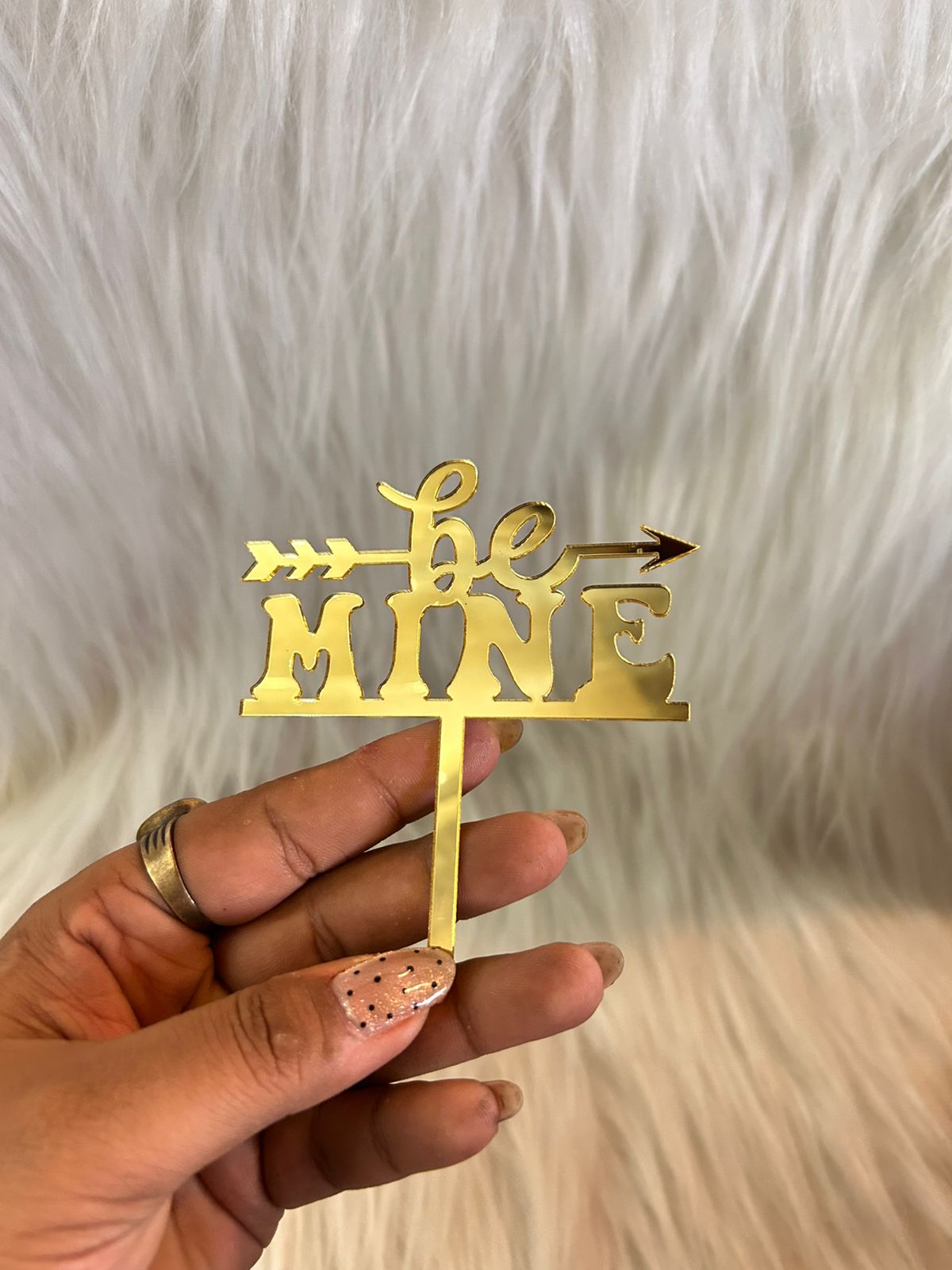 Be Mine Cake Topper - Gold Acrylic